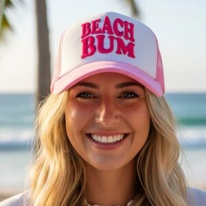 NWT Embroidered Beach Bum Trucker Hat
